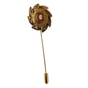 Vintage Gold Greek Filigree Key Stick Pin/Hat Pin